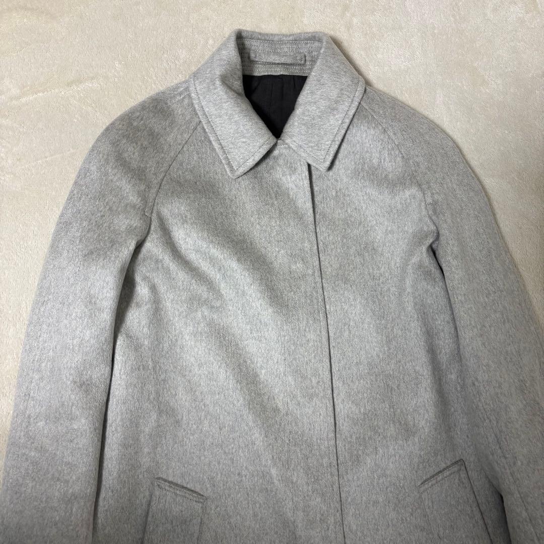 バーバリーロンドン　カシミア100%ロングコート　グレー　リバーシブル