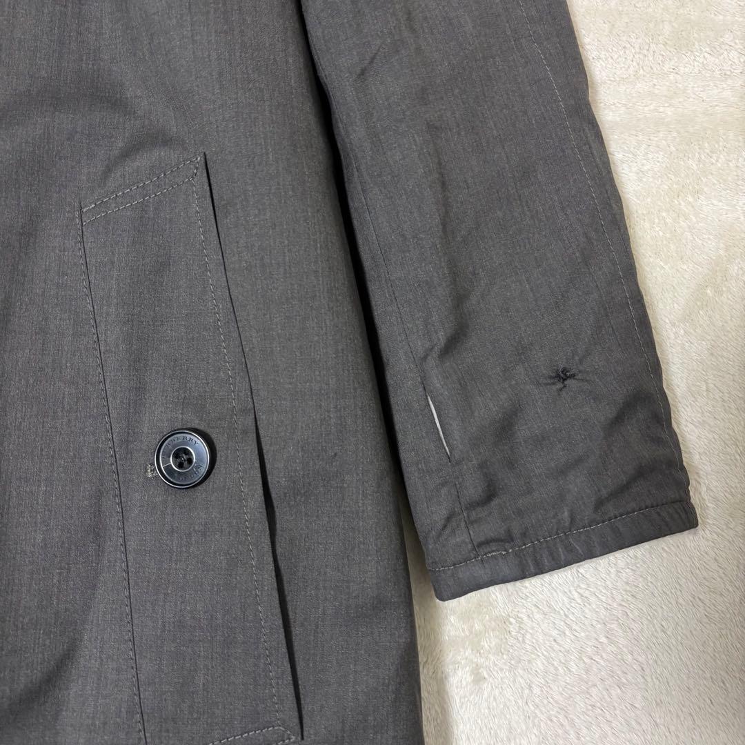 バーバリーロンドン　カシミア100%ロングコート　グレー　リバーシブル