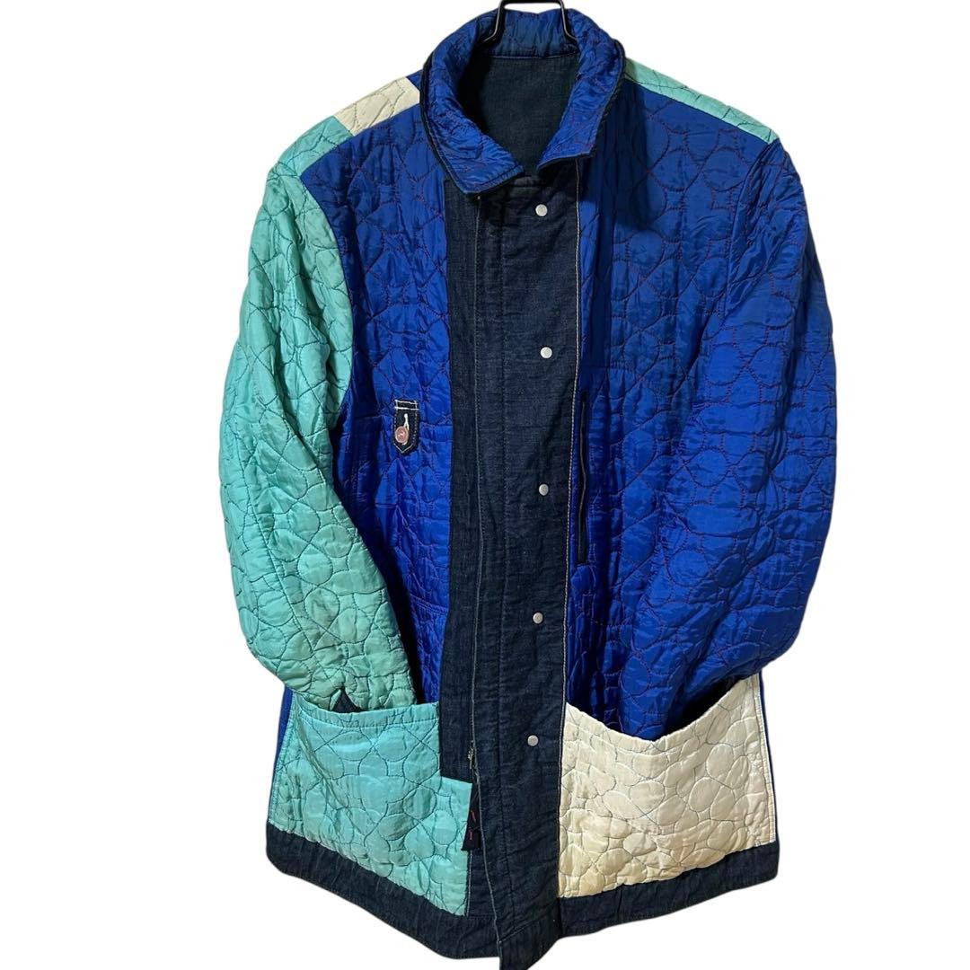 色濃　日本製　ハリラン　BLUE BLUE 中綿キルティング　デニムカバーオール