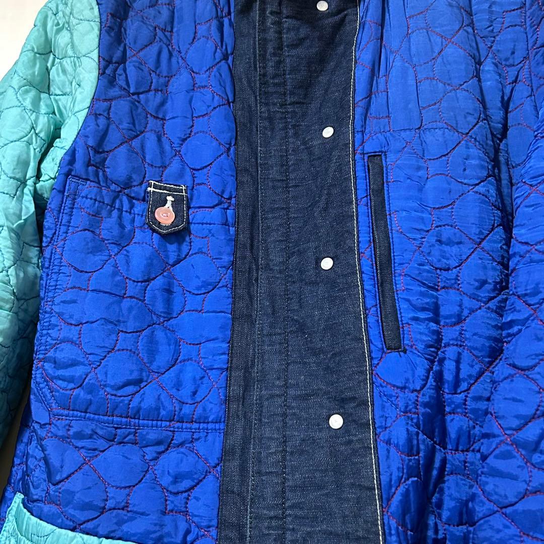 色濃　日本製　ハリラン　BLUE BLUE 中綿キルティング　デニムカバーオール