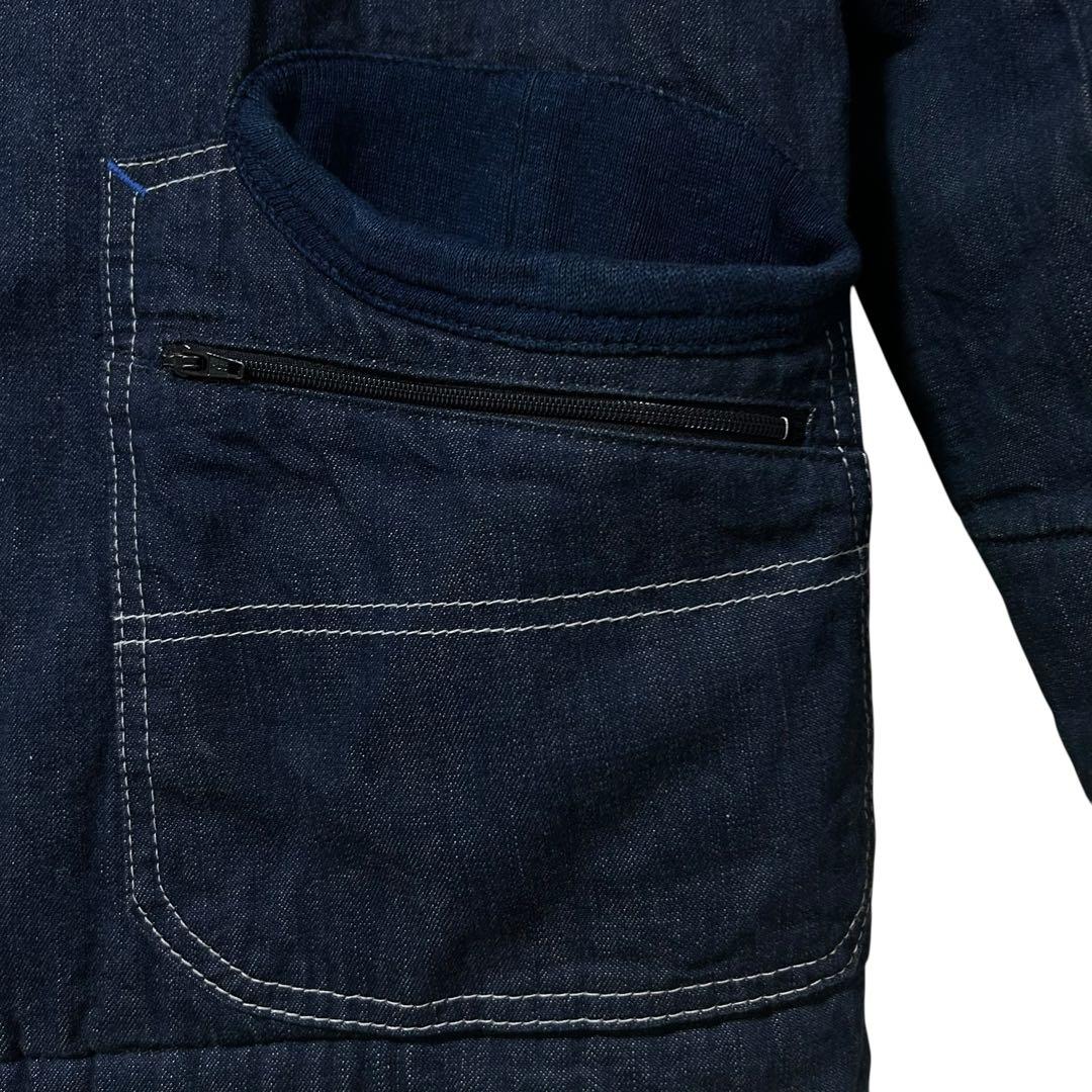 色濃　日本製　ハリラン　BLUE BLUE 中綿キルティング　デニムカバーオール