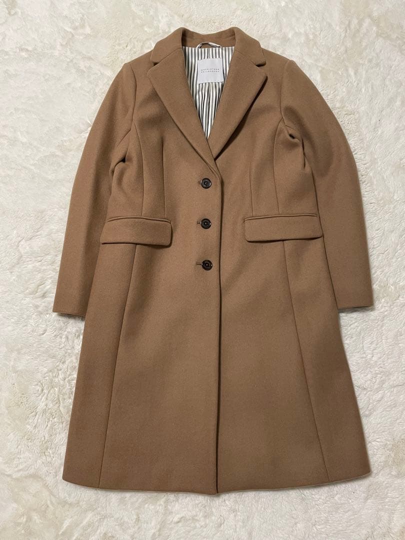 美品✨マッキントッシュフィロソフィー チェスターコート 裏地ストライプ 近年