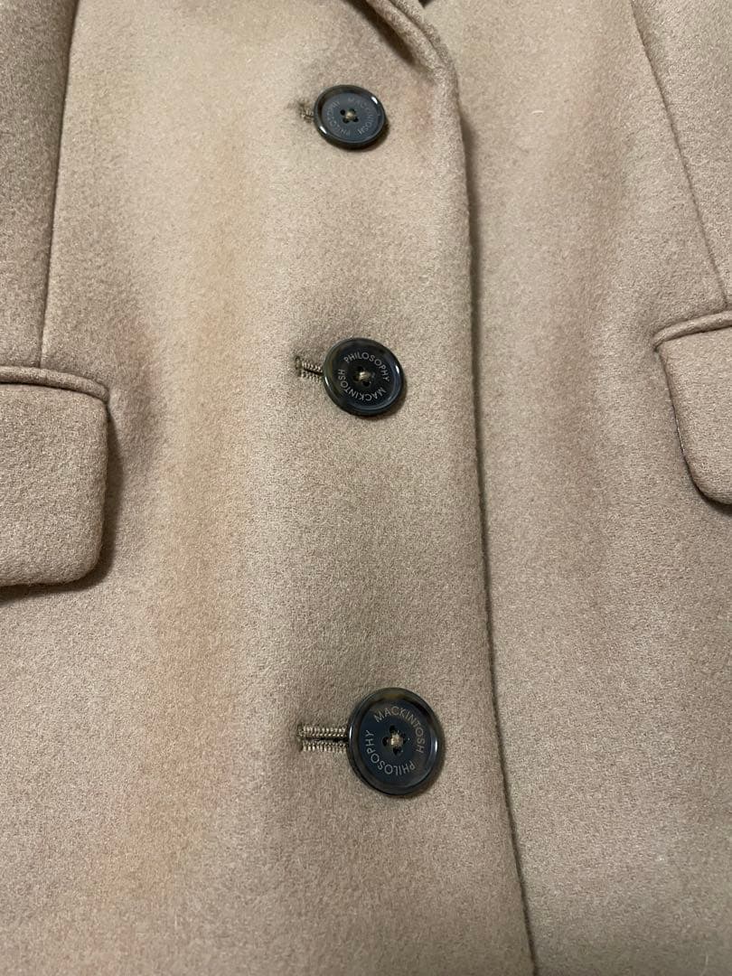 美品✨マッキントッシュフィロソフィー チェスターコート 裏地ストライプ 近年