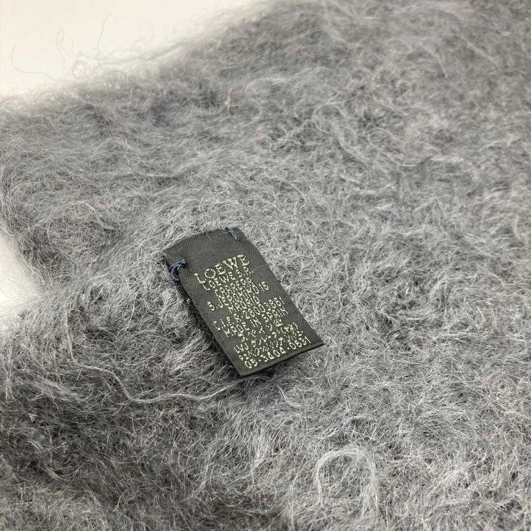 LOEWE マフラー　モヘヤ　グレー