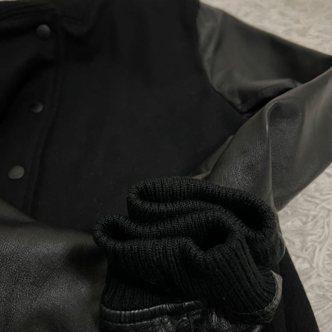 極美品✨大きいサイズ 23区 スタジャン レザー切替 ラムレザー 黒 2XL