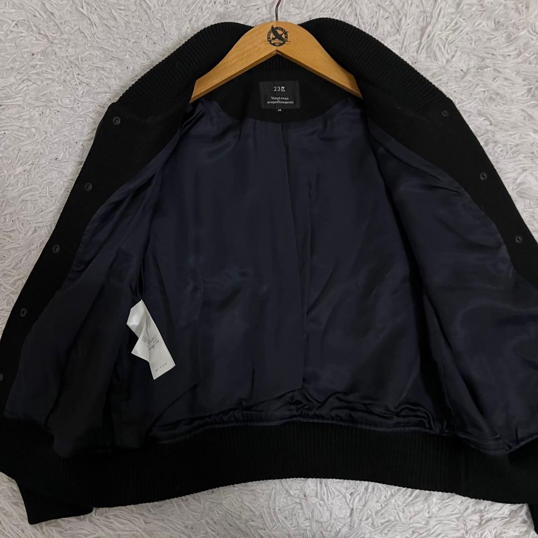 極美品✨大きいサイズ 23区 スタジャン レザー切替 ラムレザー 黒 2XL