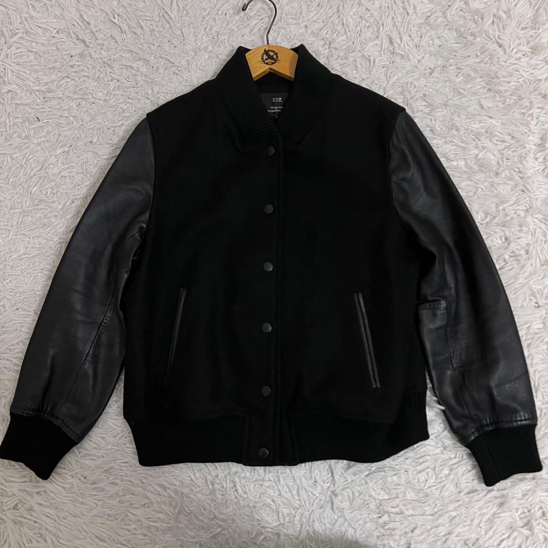 極美品✨大きいサイズ 23区 スタジャン レザー切替 ラムレザー 黒 2XL