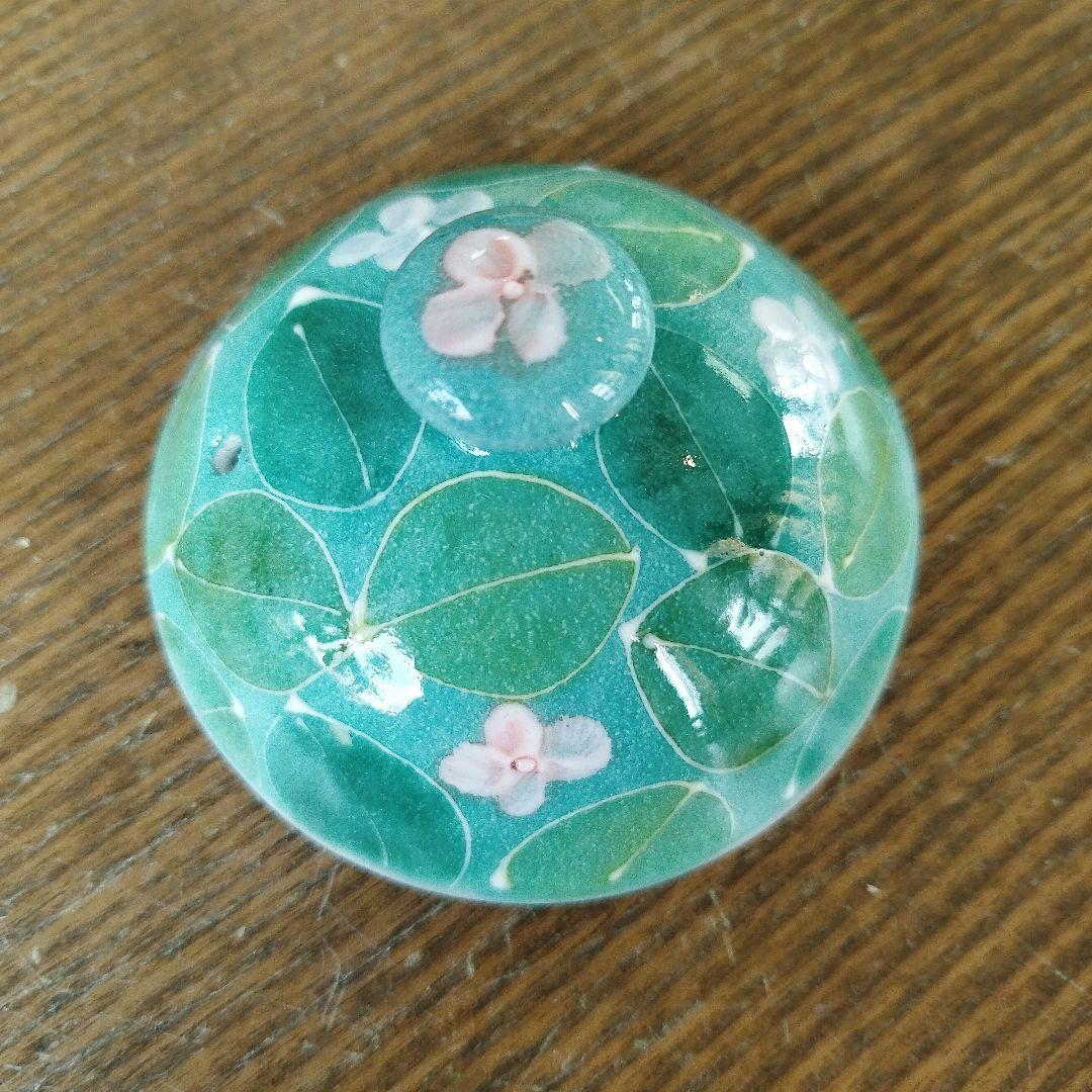 【値下げ中】工房ゆずりは　緑彩ローズ　丸ポット　贈り物　ティータイム