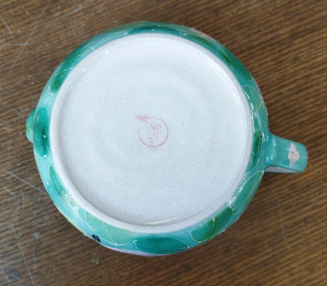 【値下げ中】工房ゆずりは　緑彩ローズ　丸ポット　贈り物　ティータイム