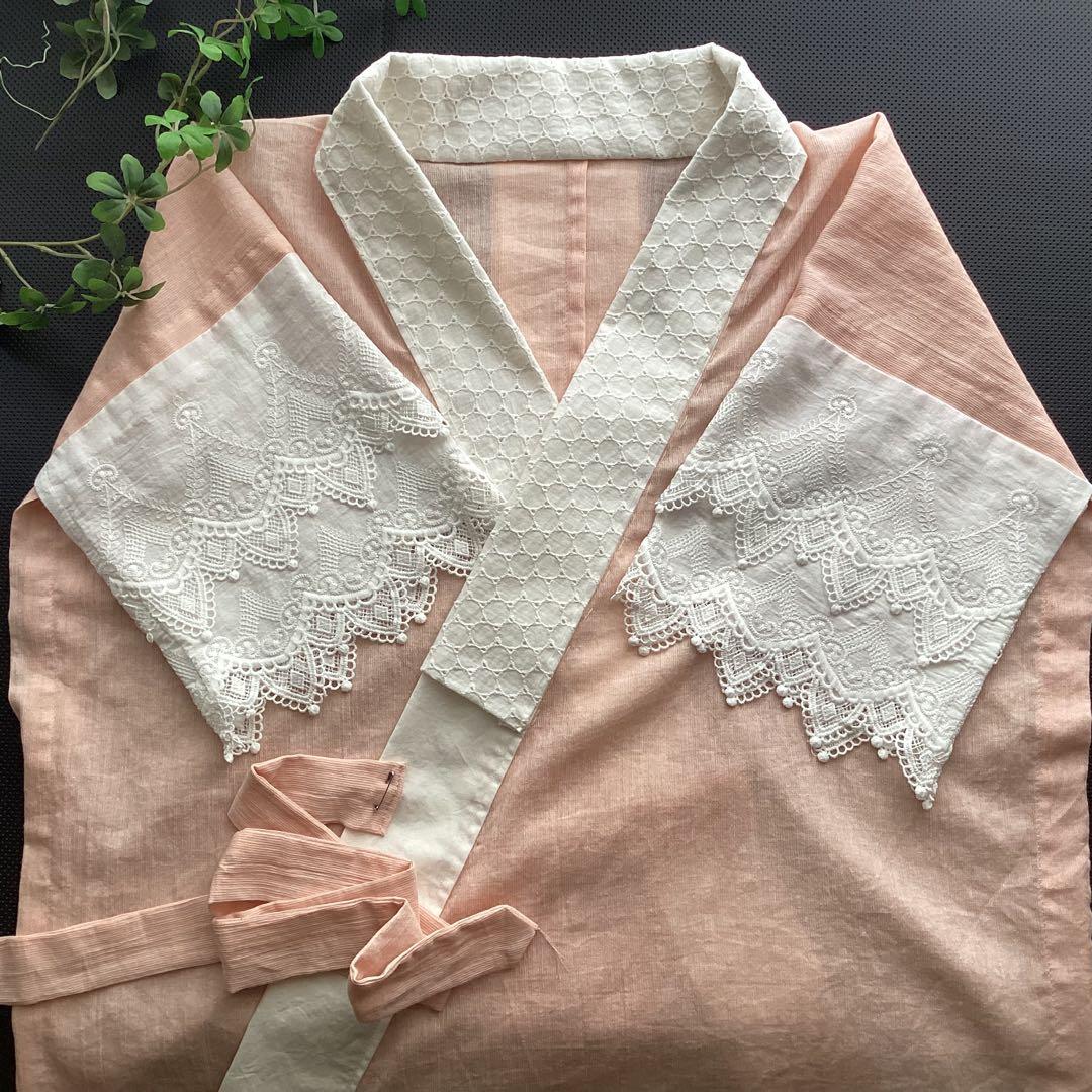 高島縮み 綿麻長襦袢、半襦袢