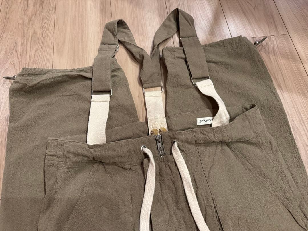 シールームリン　クレープコットンワークサロペット