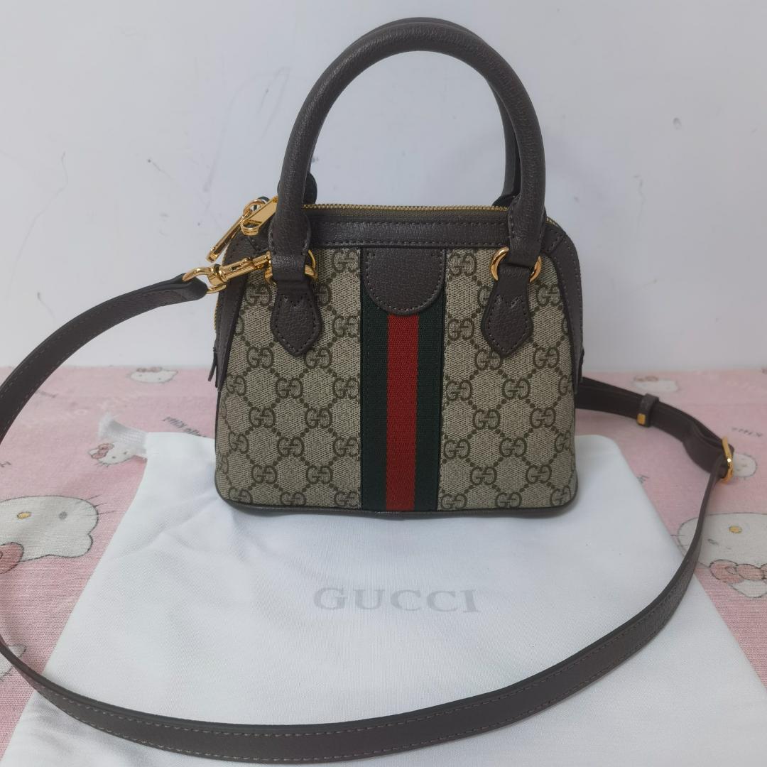 グッチ GGスプリーム キャンバス ハンドバッグ ショルダーバッグ