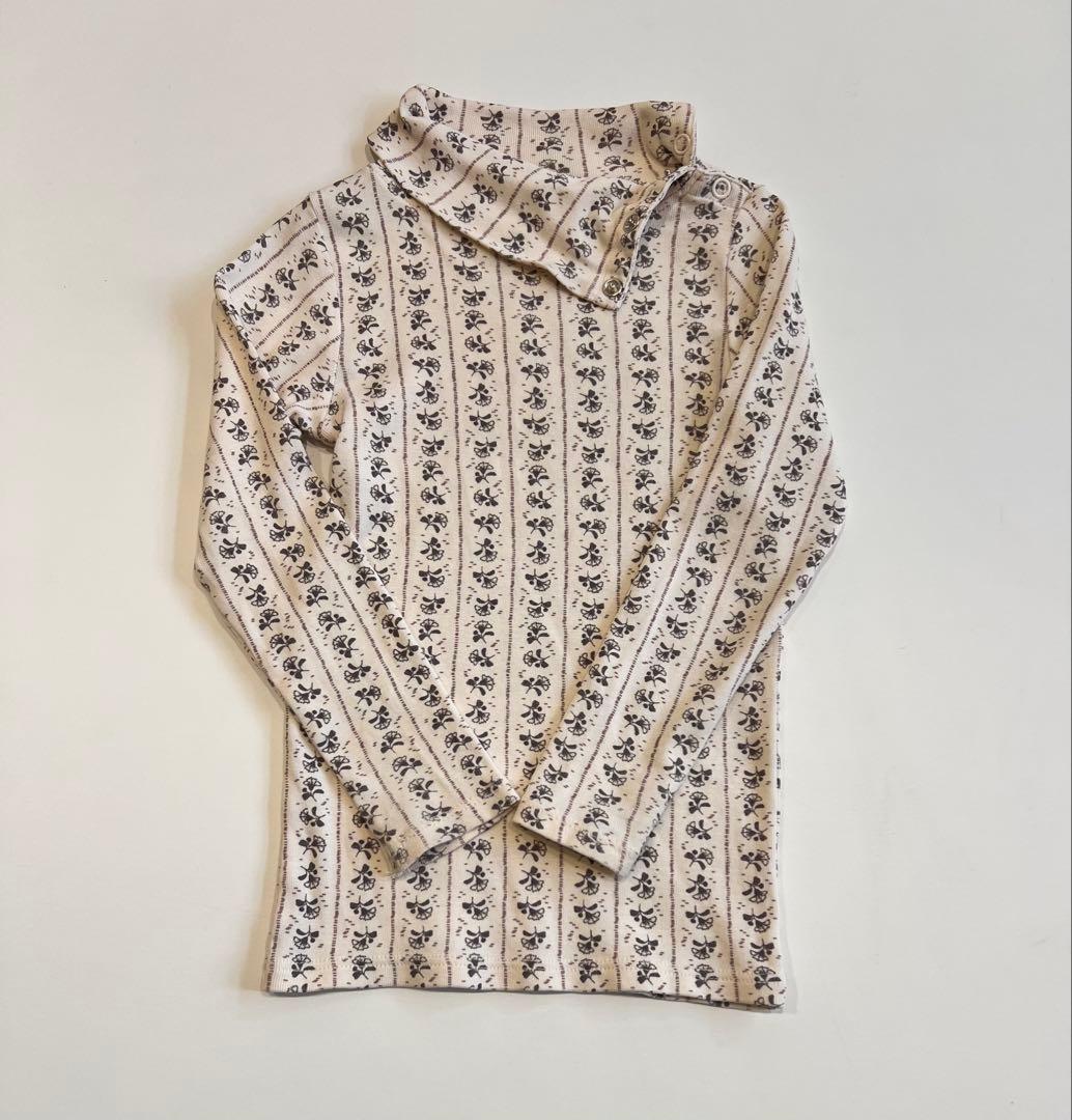 断*中様 soor ploom turtleneck 2Y 花柄　タートルネック