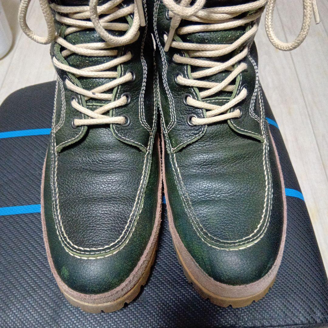 クシタニ モカシンブーツ グリーン メッシュ 26センチ