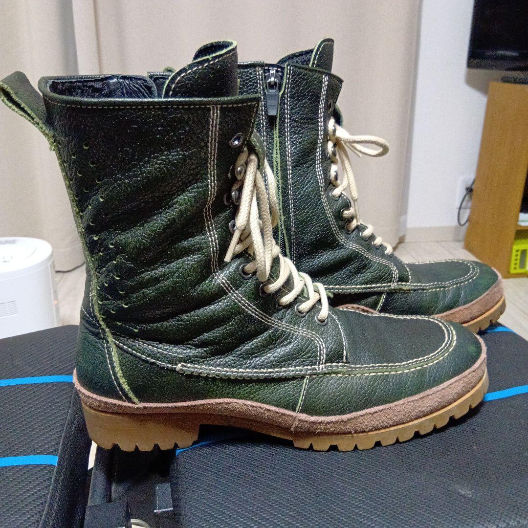 クシタニ モカシンブーツ グリーン メッシュ 26センチ