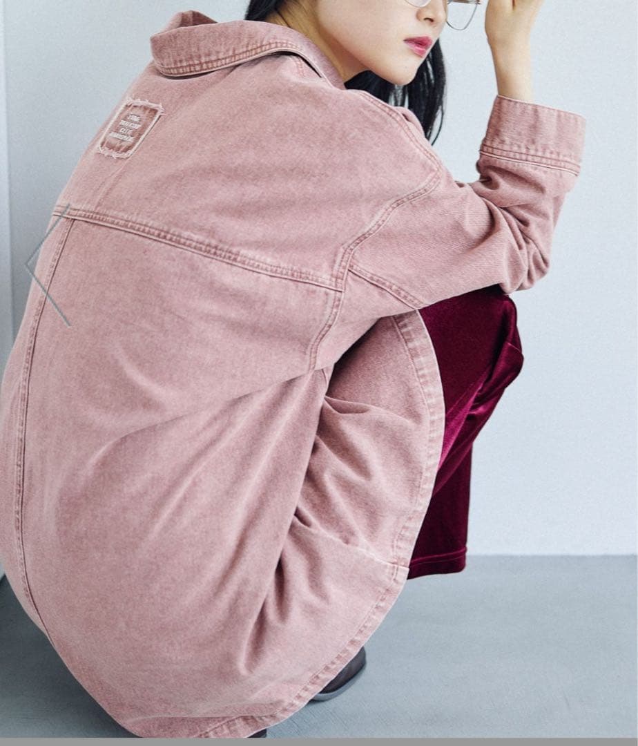 m*a様 フリンジパッチ　BIGデニムシャツ　LEPSIM デニム　シャツ