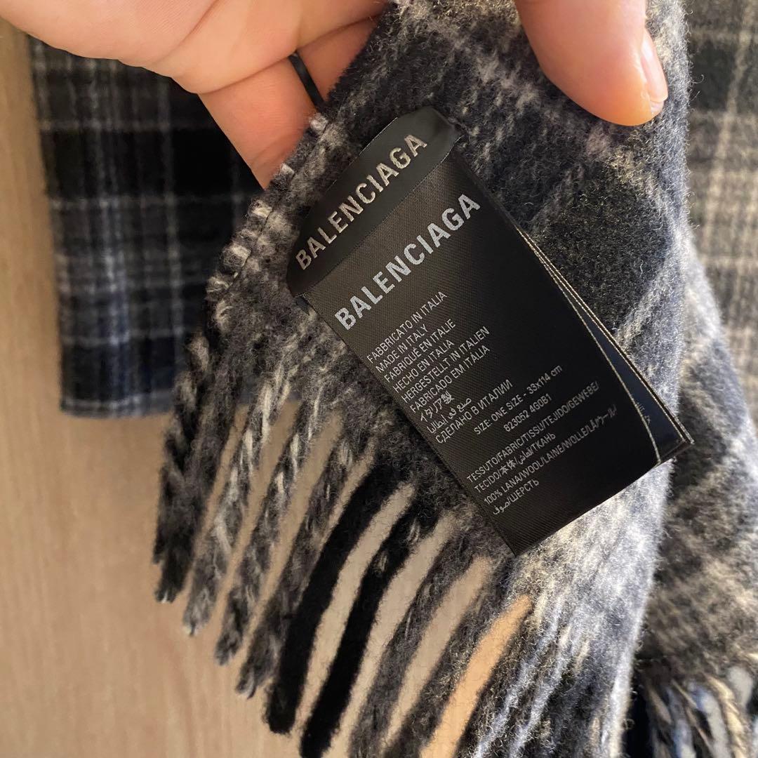 BALENCIAGA フーデッド スカーフ マフラー グレー タグ付き