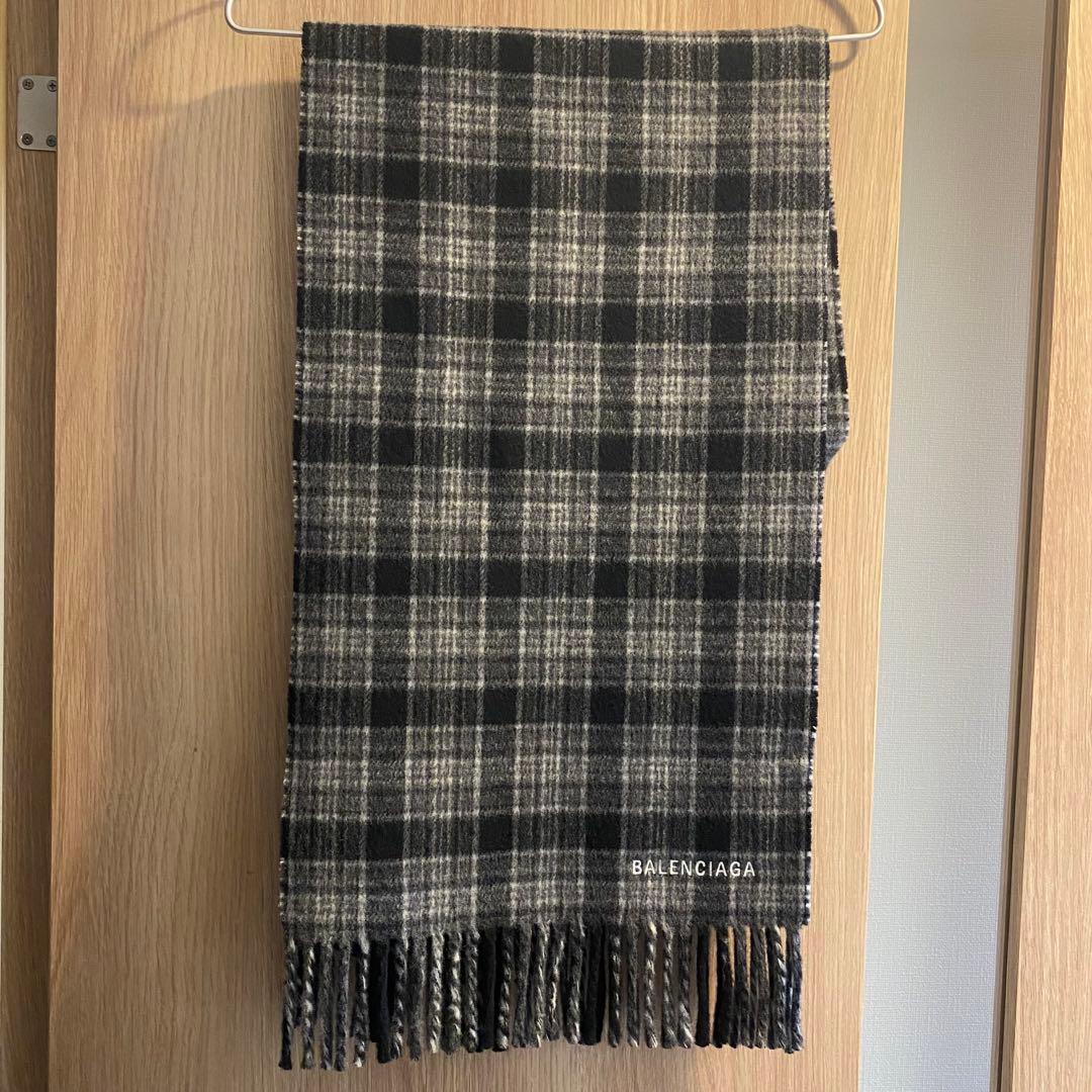 BALENCIAGA フーデッド スカーフ マフラー グレー タグ付き