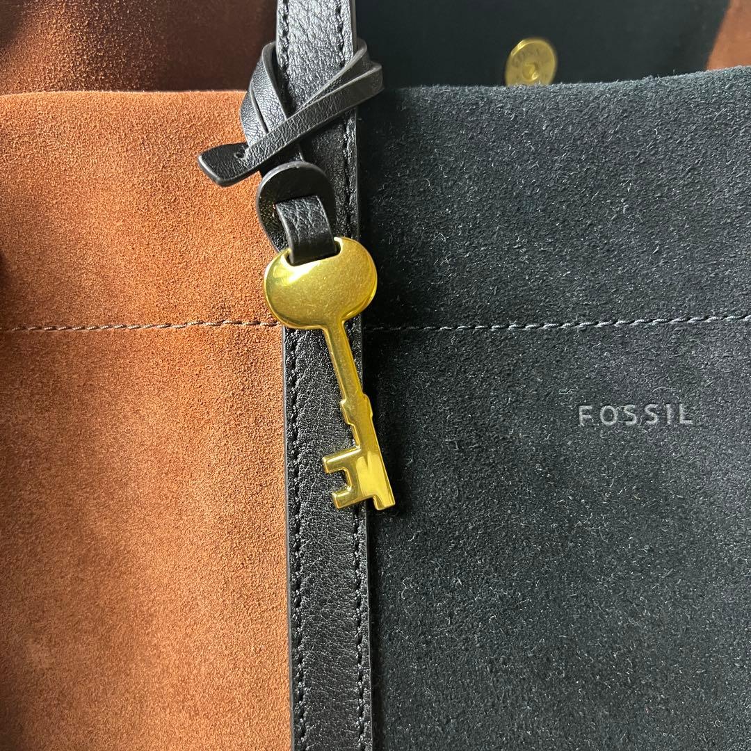 【新品タグ付き】FOSSIL フォッシル レザーxスエード 2wayトートバッグ