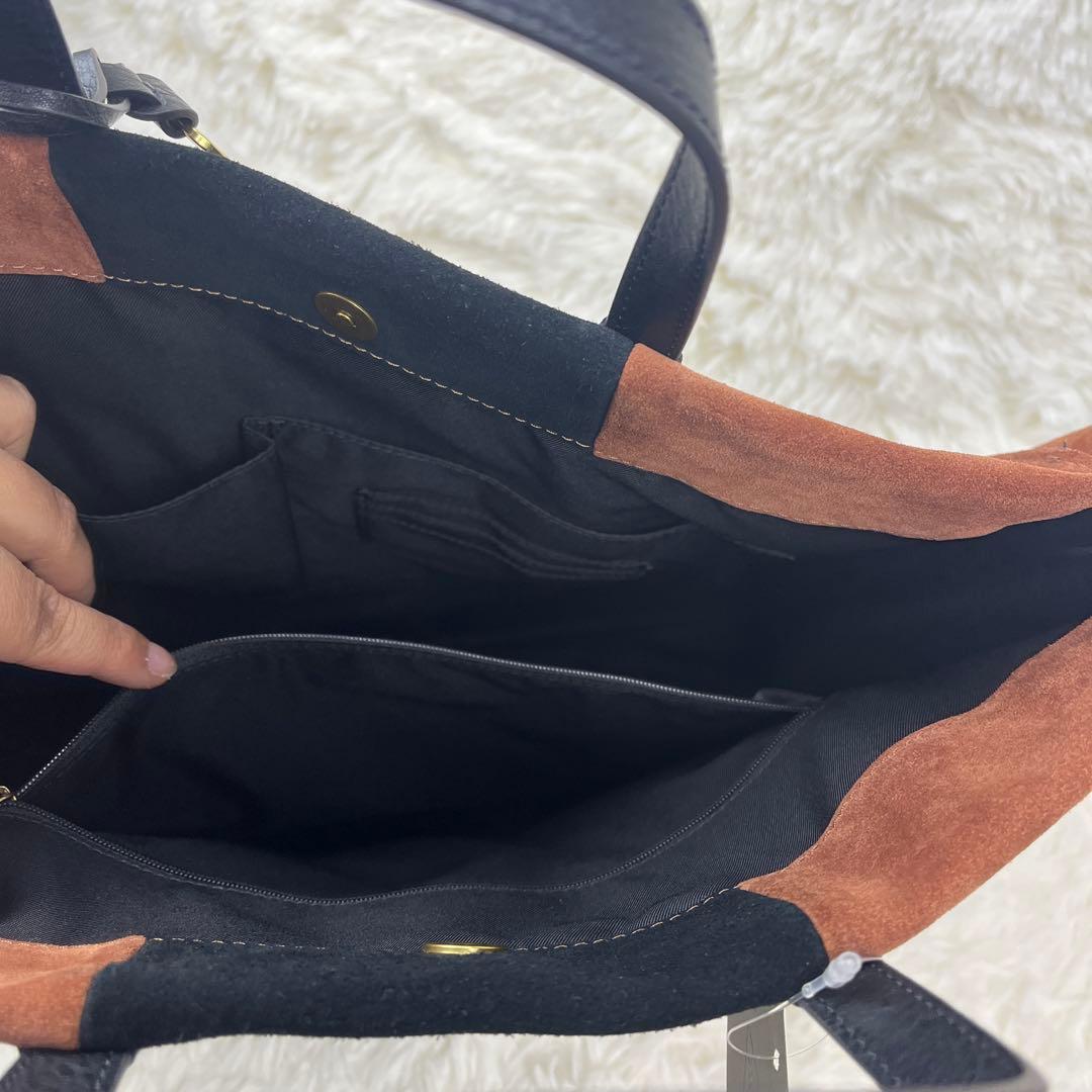 【新品タグ付き】FOSSIL フォッシル レザーxスエード 2wayトートバッグ