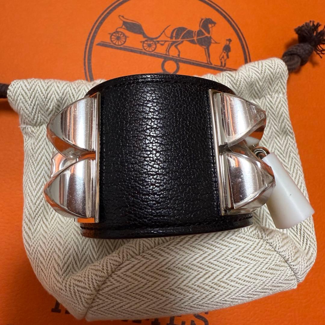 新品未使用　エルメス　レザーブレスレット 《コリエ・ド・シアン》　ブラック