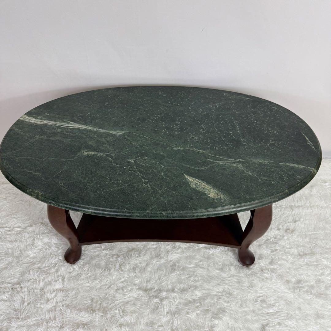 天然大理石 楕円形テーブル　ティノスグリーン センターテーブル