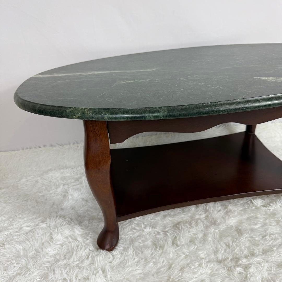 天然大理石 楕円形テーブル　ティノスグリーン センターテーブル