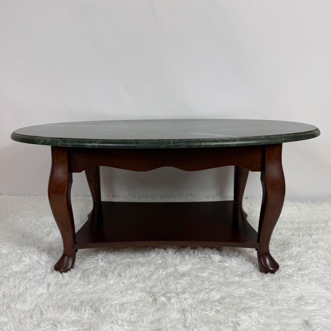 天然大理石 楕円形テーブル　ティノスグリーン センターテーブル