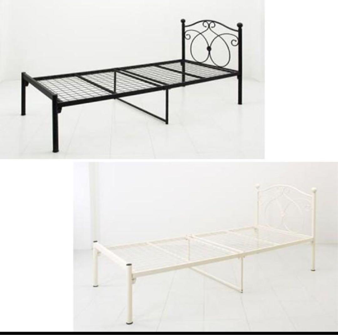 都内引取のみ♡ホワイトアイアン　シングルベッドフレームとマットレスセット♡