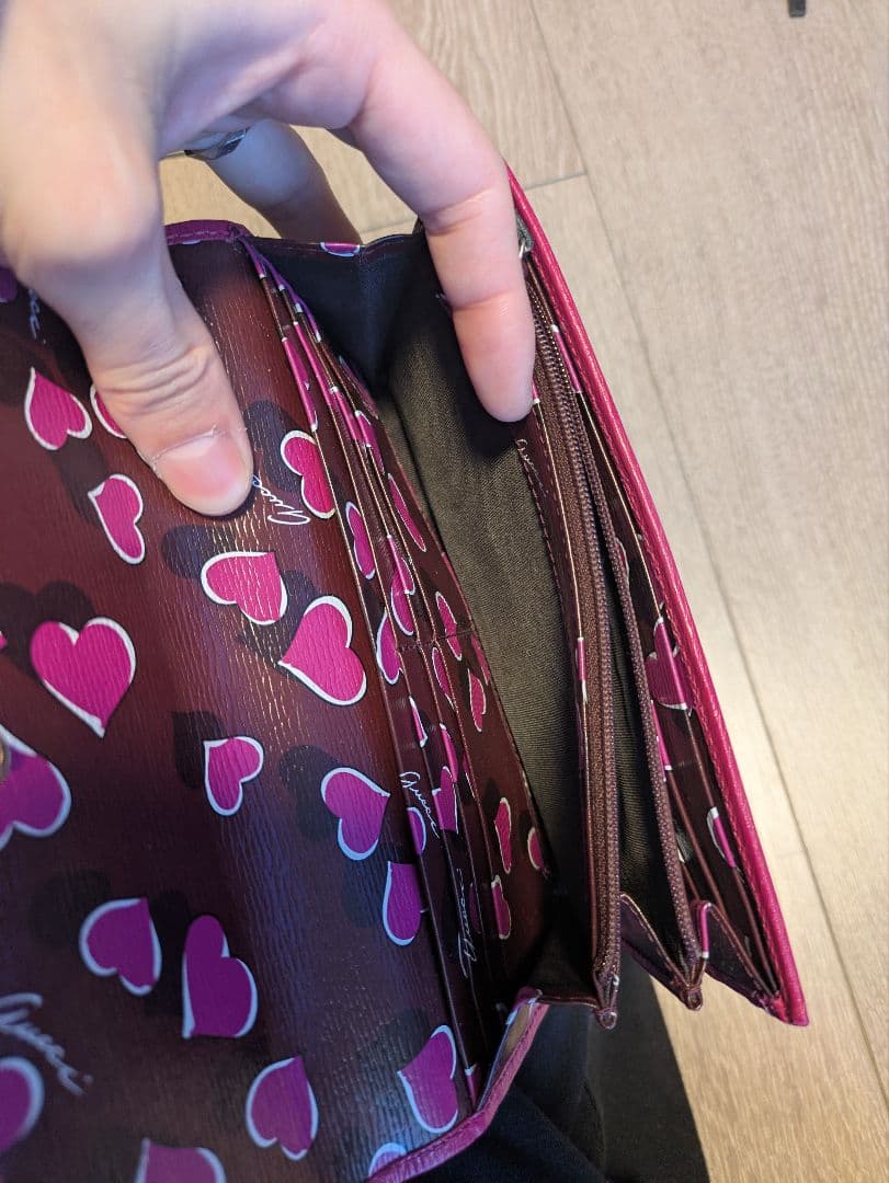 GUCCI　ハート　長財布　ピンク