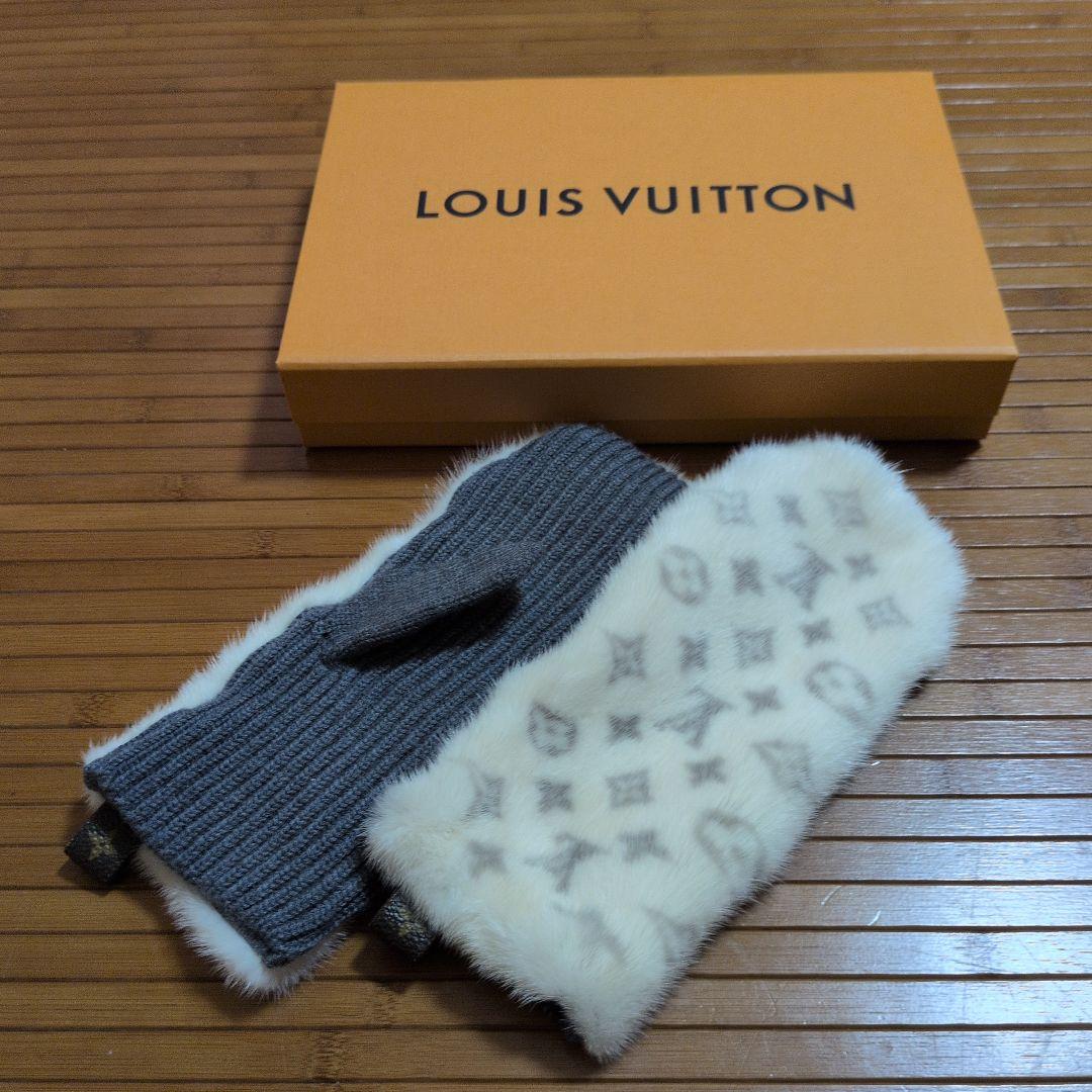 gure　LOUIS VUITTON ミトン 手袋 グレー ホワイト