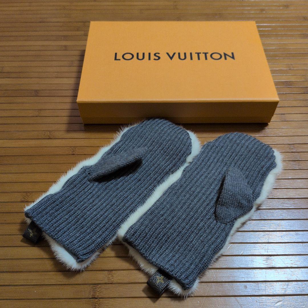 gure　LOUIS VUITTON ミトン 手袋 グレー ホワイト