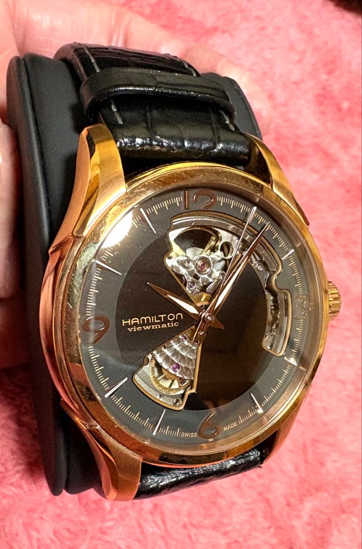 Hamilton オープンハート 自動巻き時計 ゴールド/ブラック