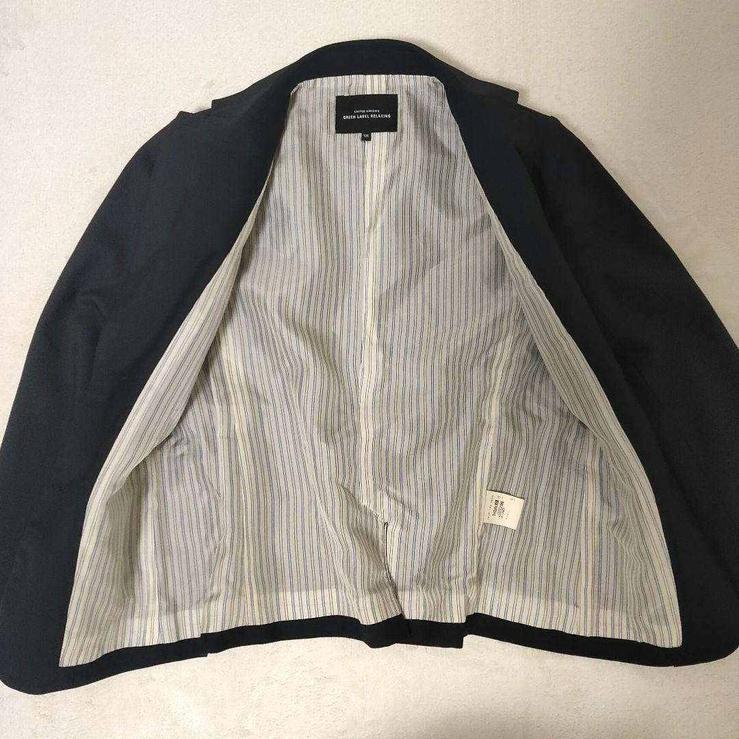 グリーンレーベルリラクシング 金ボタン キッズスーツ 3点セット ストライプ