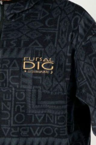 【新品未使用】ルースイソンブラ 総柄 フリース パーカー 黒 XL ハーフジップ