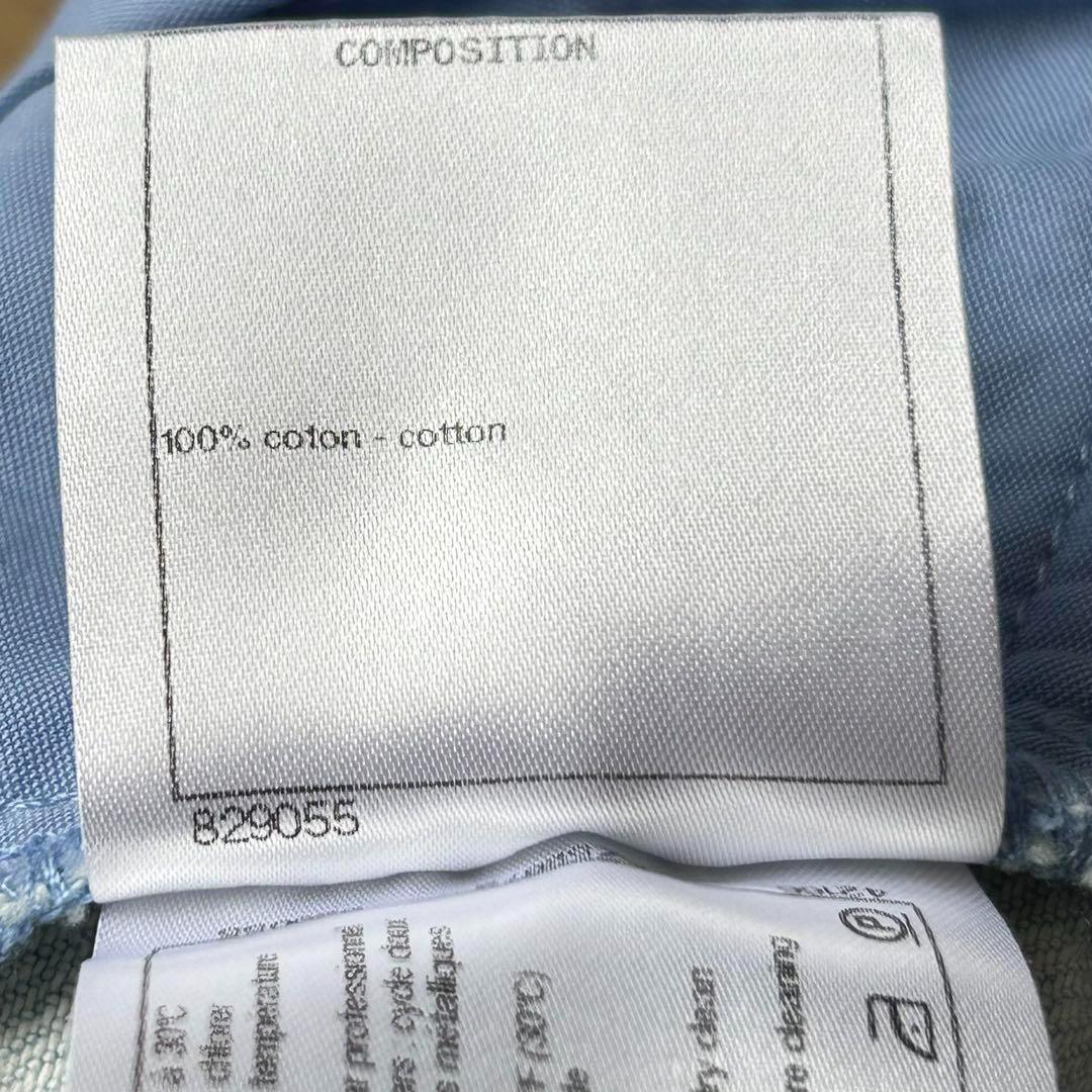 シャネル CHANEL 金ボタン デニムショートパンツ ウォッシュブルー 40