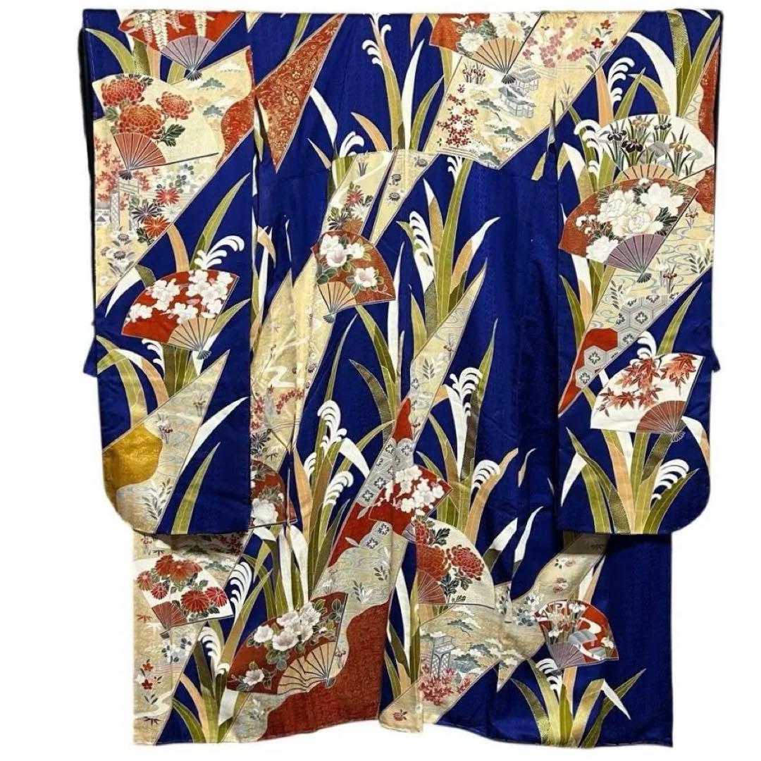 新品　ほぼ美品　袷　正絹　振袖　友禅　フルセット　7点　身丈163 裄丈69