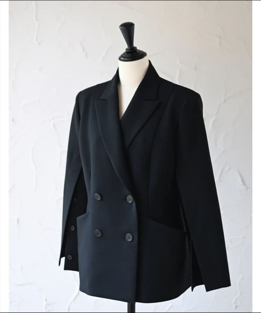 完売　スリットスリーブテーラードジャケット(BLACK)