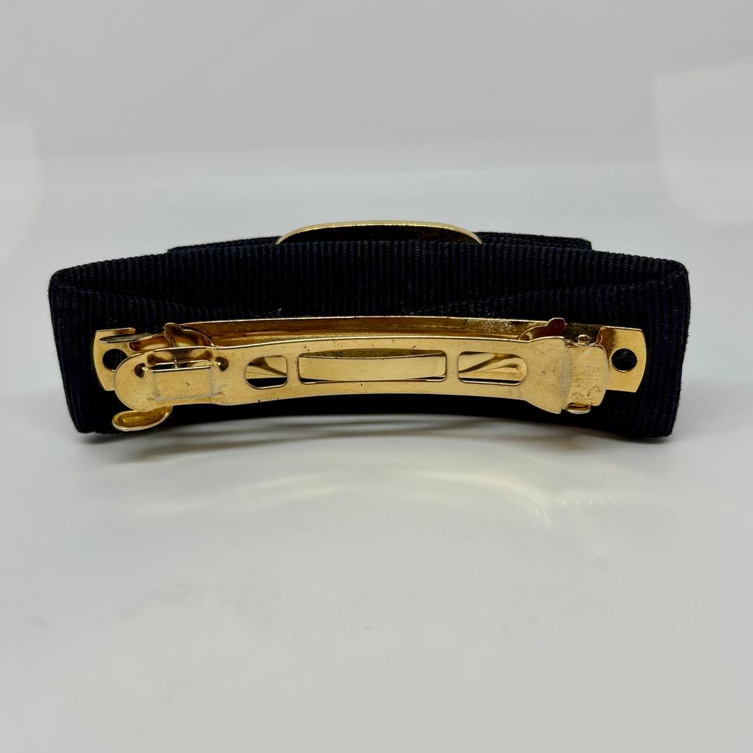 【フェラガモ】Ferragamo バレッタ ヴァラリボン ネイビー ゴールド金具