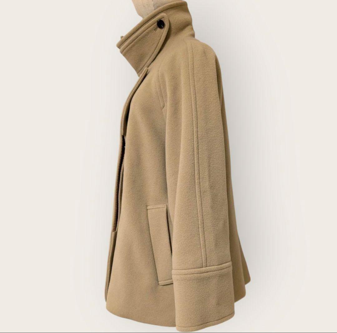 スピックアンドスパン　W/Nyモッサステンカラーショートコート　ベージュ　38