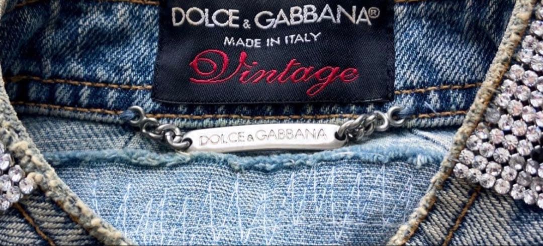 レア！Dolce & Gabbana ラインストーン ロゴ デニムジャケット38