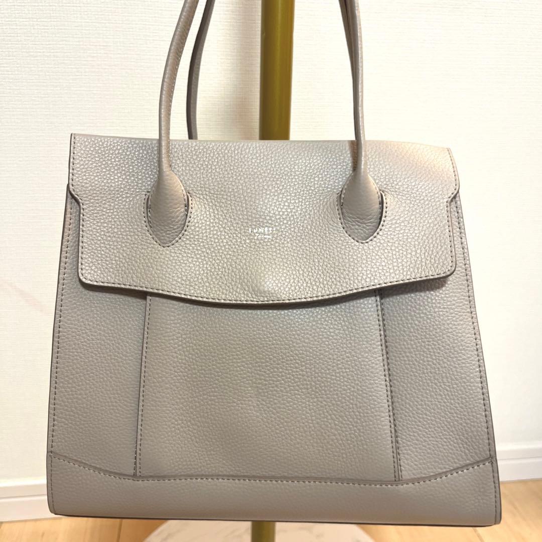 新品LOWELL thingsレザーオープントート牛革 ライトグレー¥29700