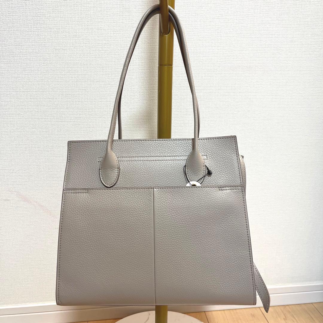 新品LOWELL thingsレザーオープントート牛革 ライトグレー¥29700