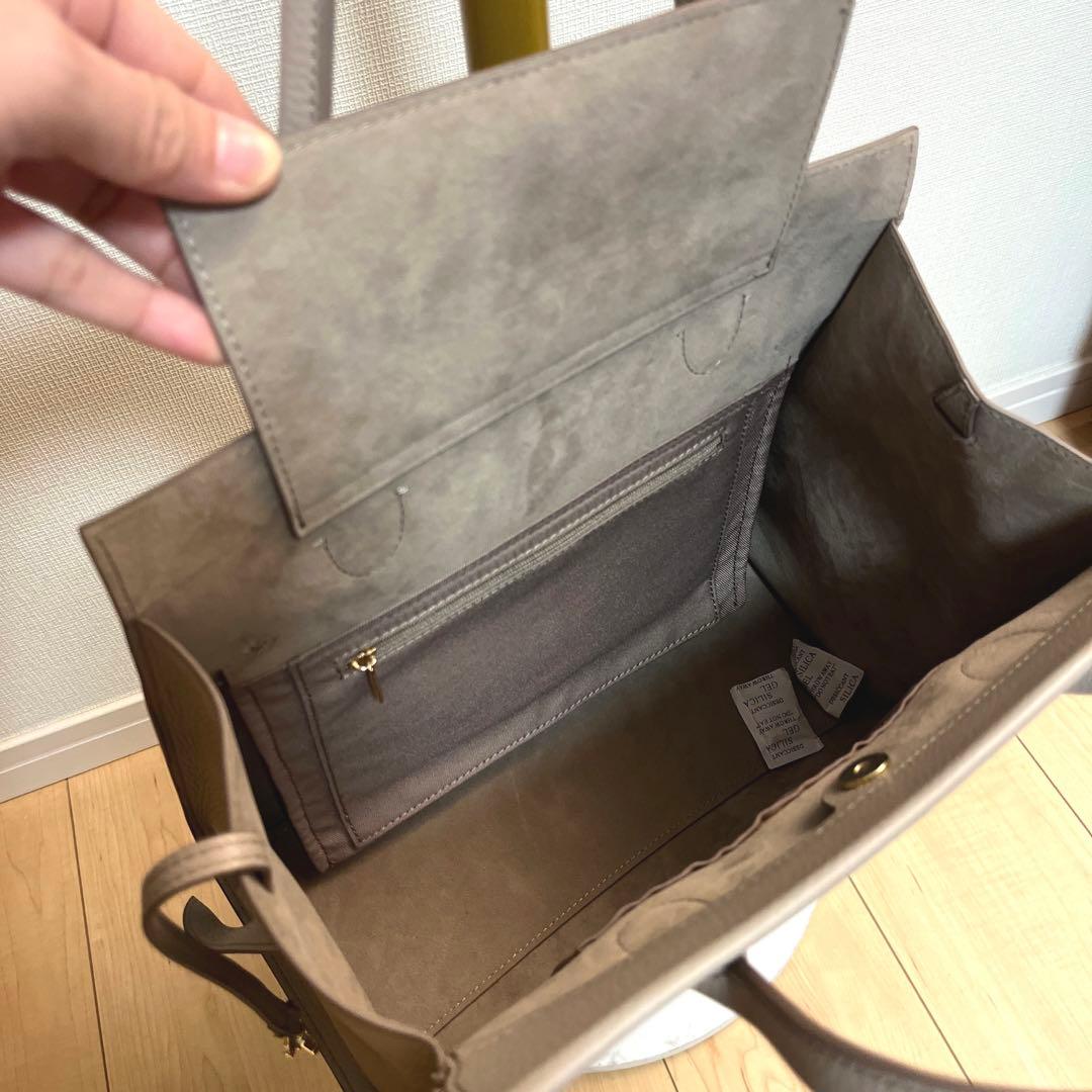 新品LOWELL thingsレザーオープントート牛革 ライトグレー¥29700