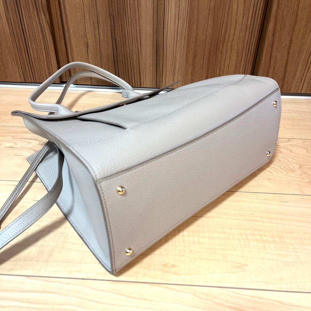 新品LOWELL thingsレザーオープントート牛革 ライトグレー¥29700