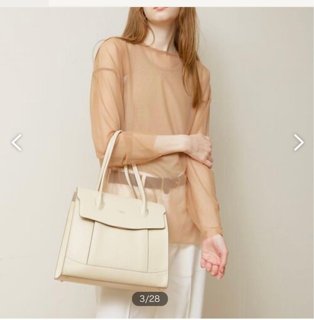 新品LOWELL thingsレザーオープントート牛革 ライトグレー¥29700