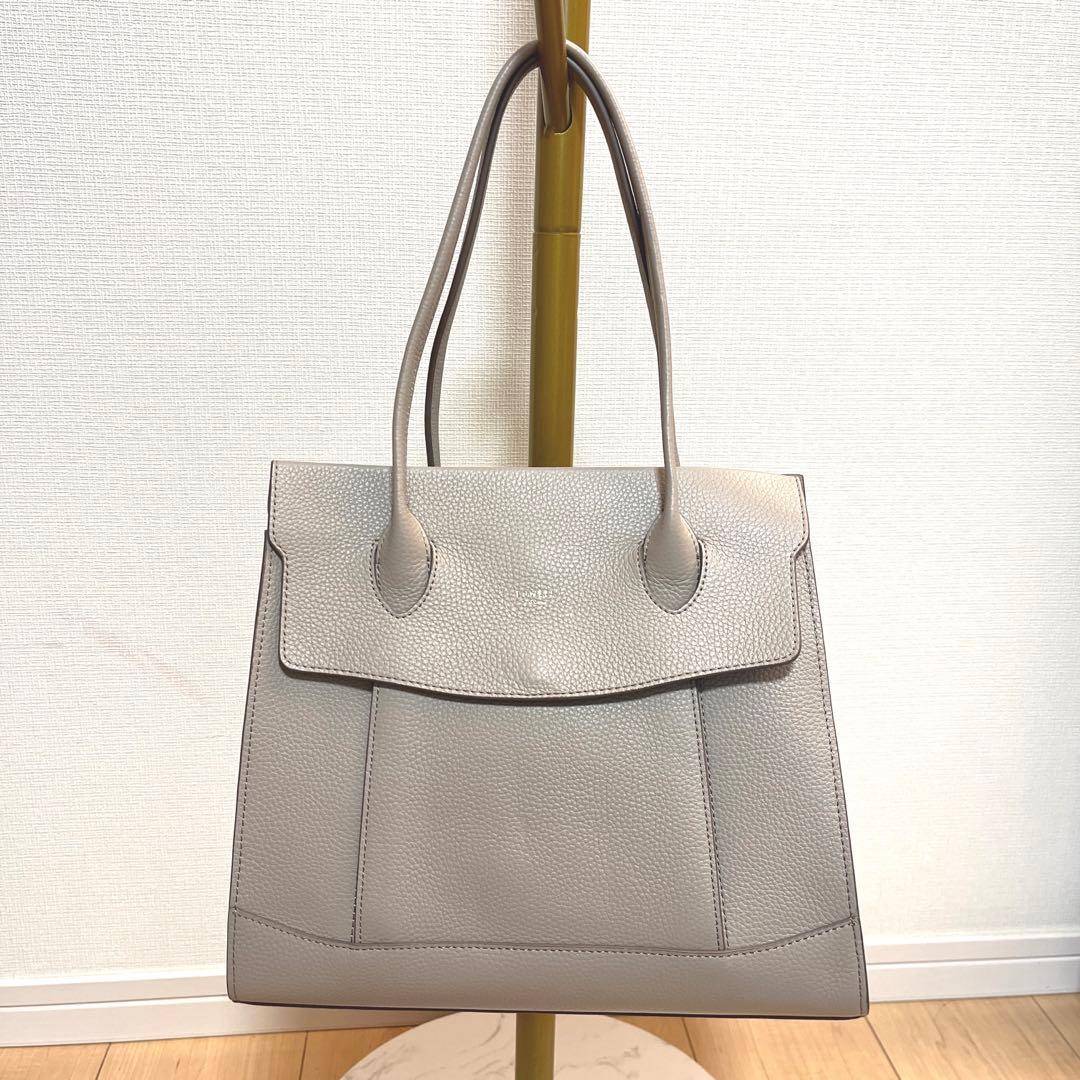 新品LOWELL thingsレザーオープントート牛革 ライトグレー¥29700