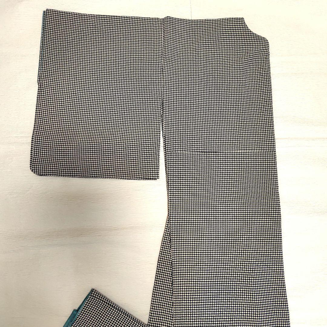 千鳥格子　小紋　洗える着物　ポリ