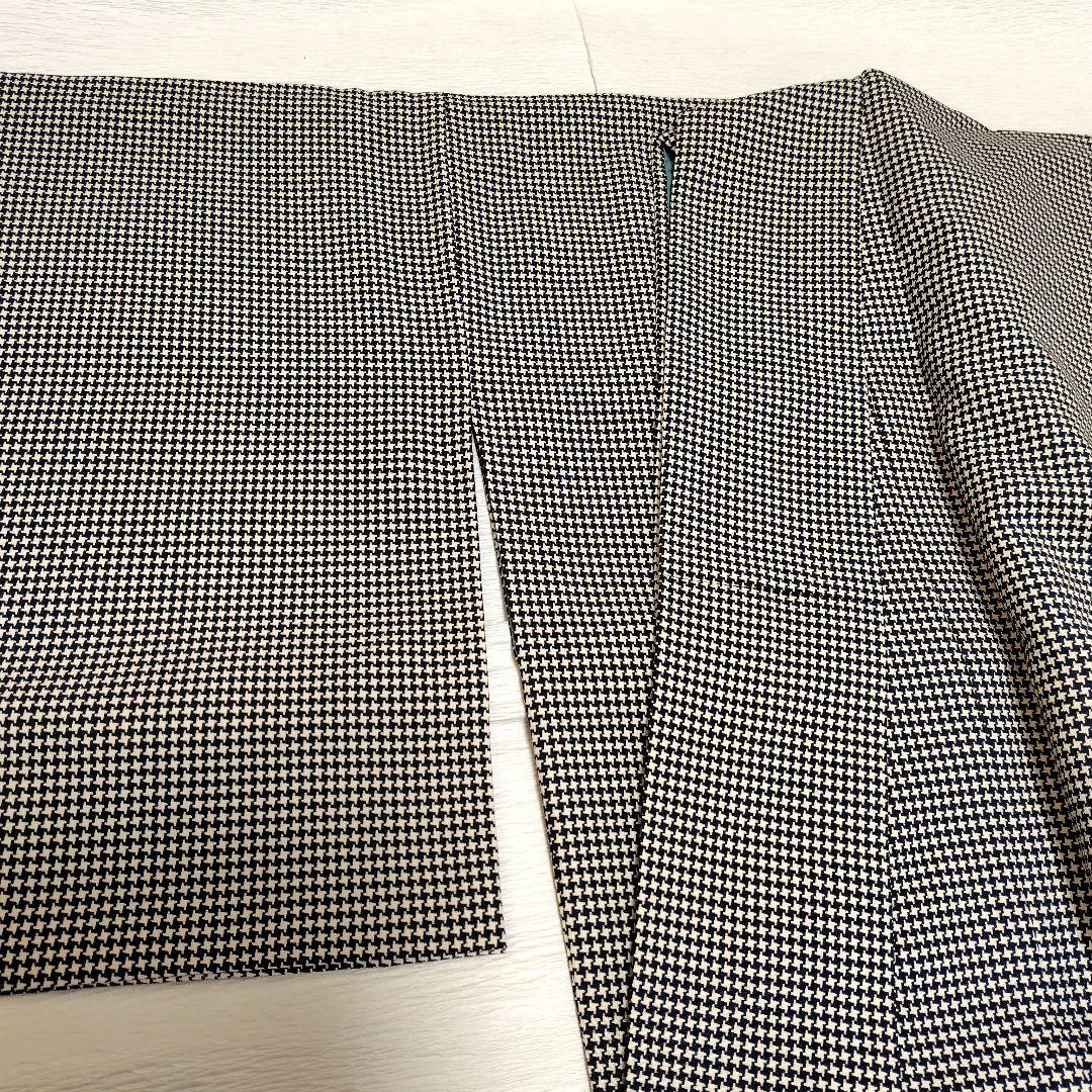 千鳥格子　小紋　洗える着物　ポリ