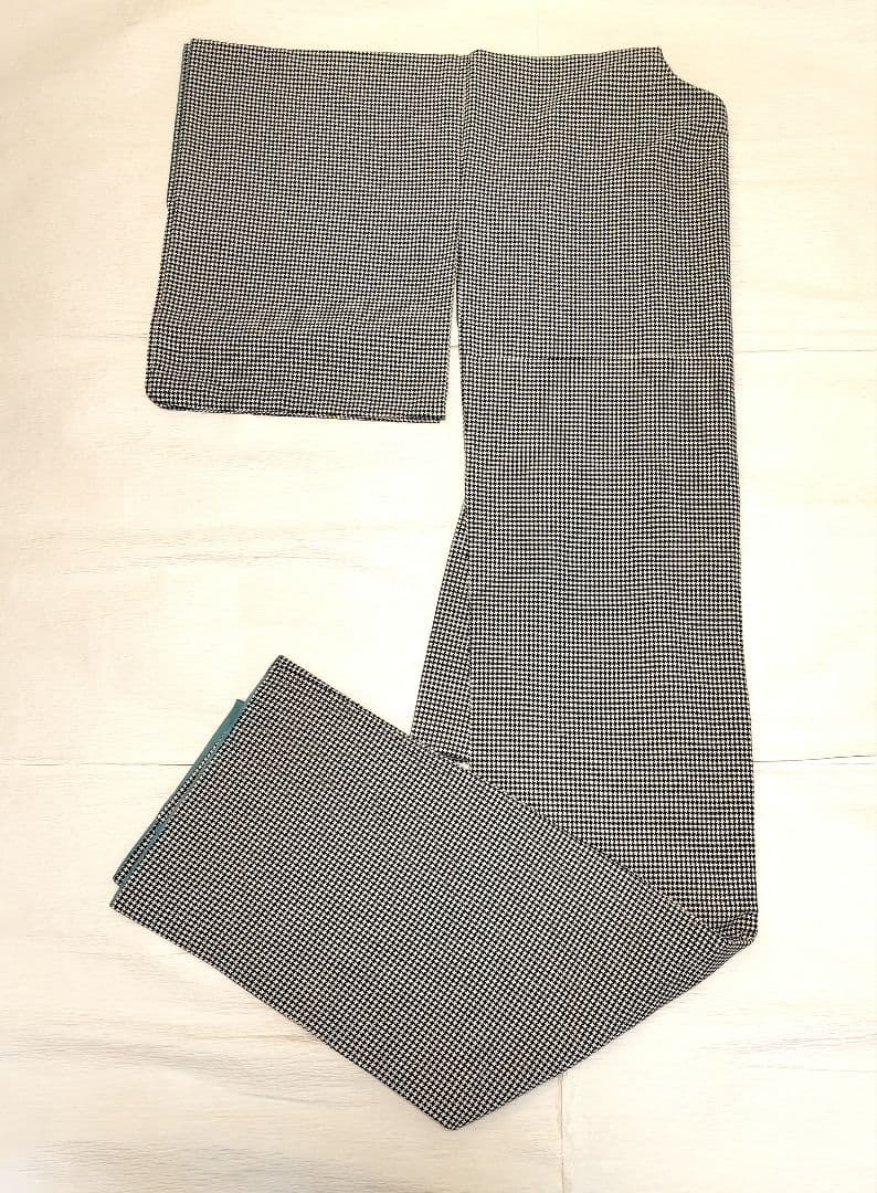 千鳥格子　小紋　洗える着物　ポリ